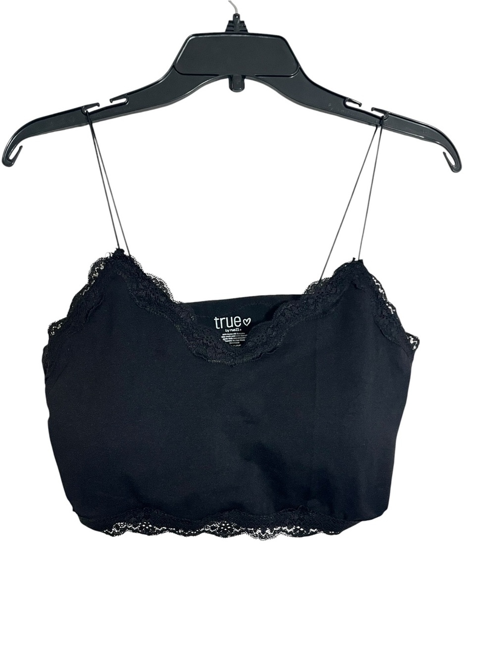 Rue21 True Black Lace-Trim Cami Top